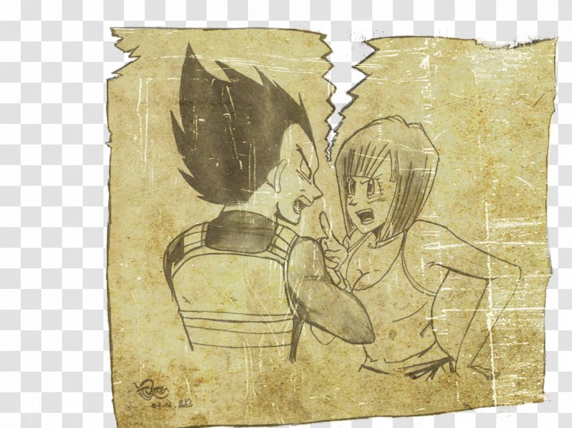 Paper - Art - Vegeta Y Bulma Transparent PNG