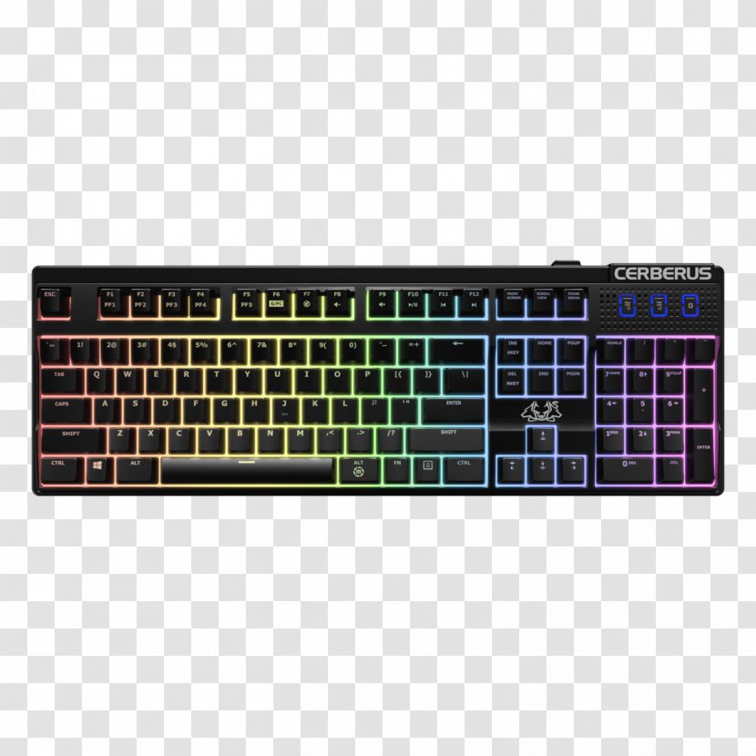 Computer Keyboard Mouse Gaming Keypad ASUS Cerberus Mech RGB Mechanical Backlit 90YH0194-B2UA00 - Space Bar Transparent PNG