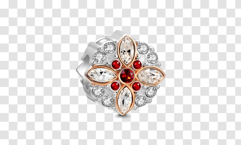 Earring Charm Bracelet Silver Charms & Pendants - Gemstone - Hoa Hồng Transparent PNG