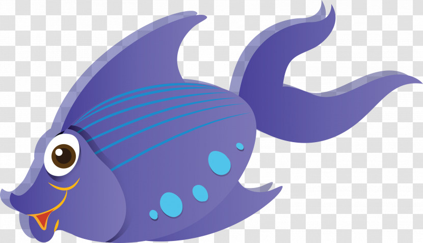 Fish Purple Cartoon Fish Tail Transparent PNG