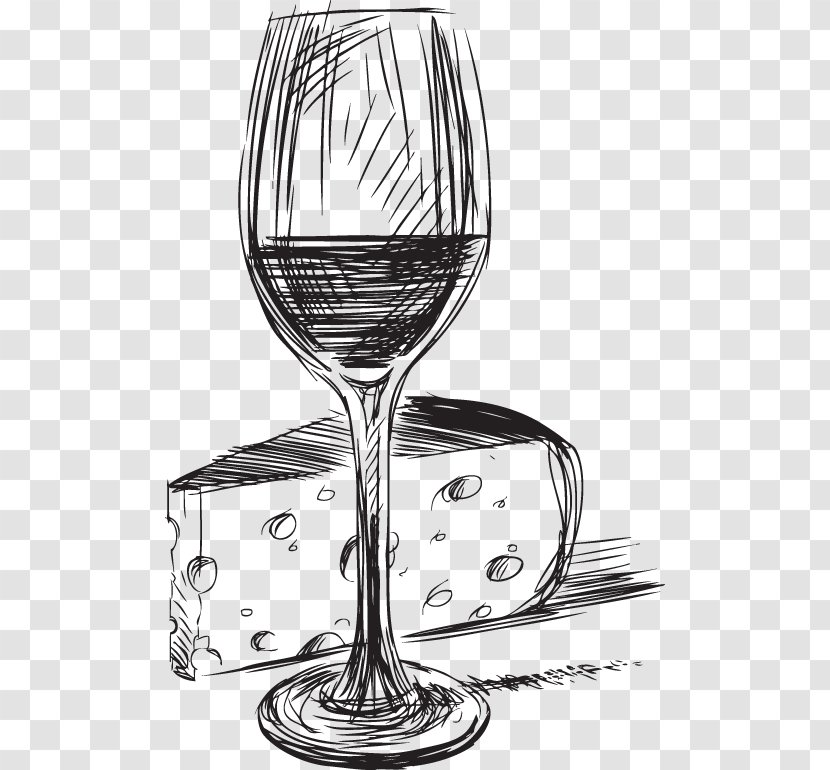 Red Wine Glass Drawing - Food - Wineglass Transparent PNG