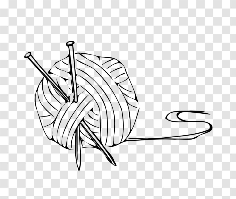 Yarn Wool Black And White Clip Art - Plant Transparent PNG