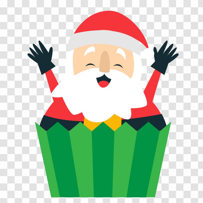 Holiday Cupcakes Santa Claus Clip Art - Fictional Character - Forma Para Transparent PNG
