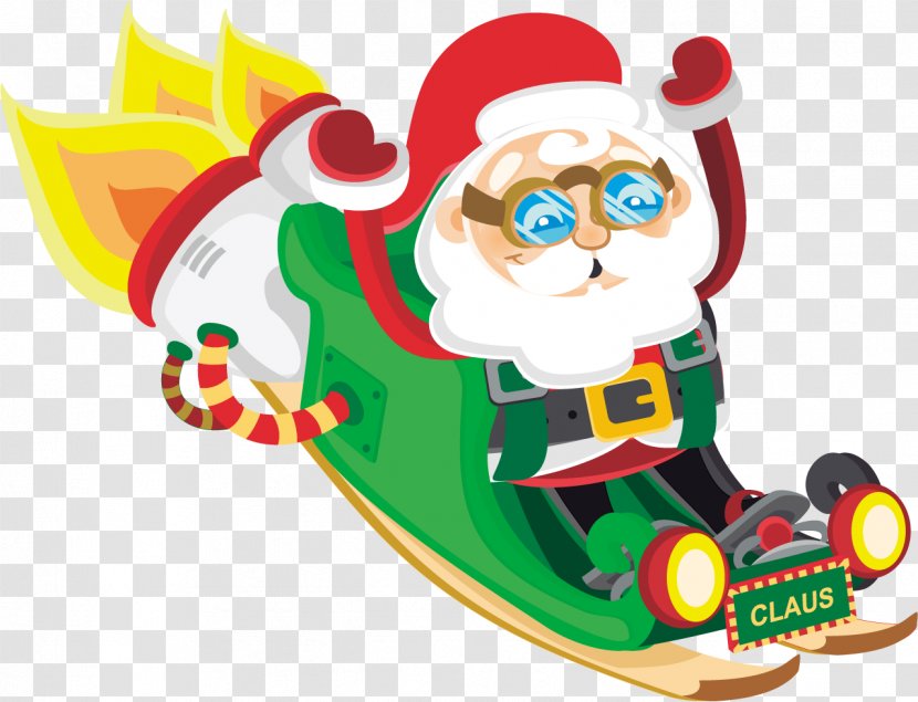 Santa Claus Sled Illustration - Label - Vector Bespectacled Transparent PNG