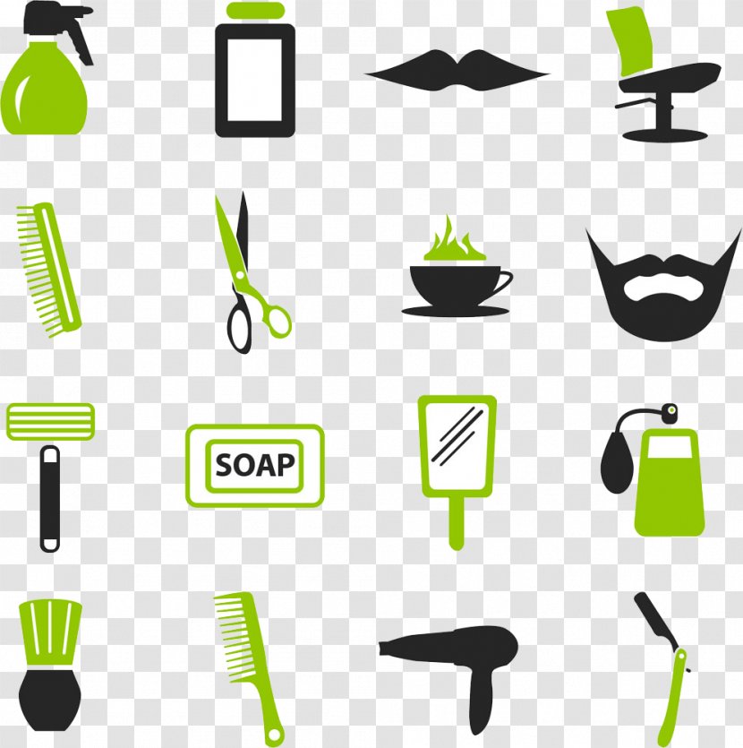 Comb Hair Care Logo - Technology - Barber Tool Picture Green Flag Transparent PNG
