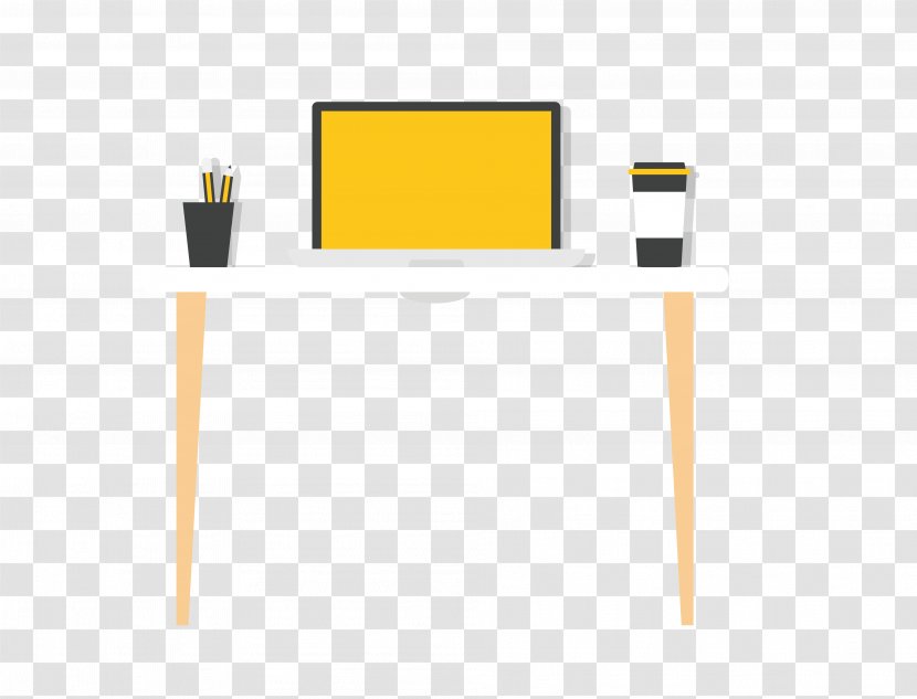 Table Desk Computer - Orange - Vector Yellow Transparent PNG