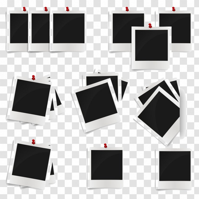 Instant Camera Stock Photography - Rectangle - Black And White Photo Pushpin Transparent PNG