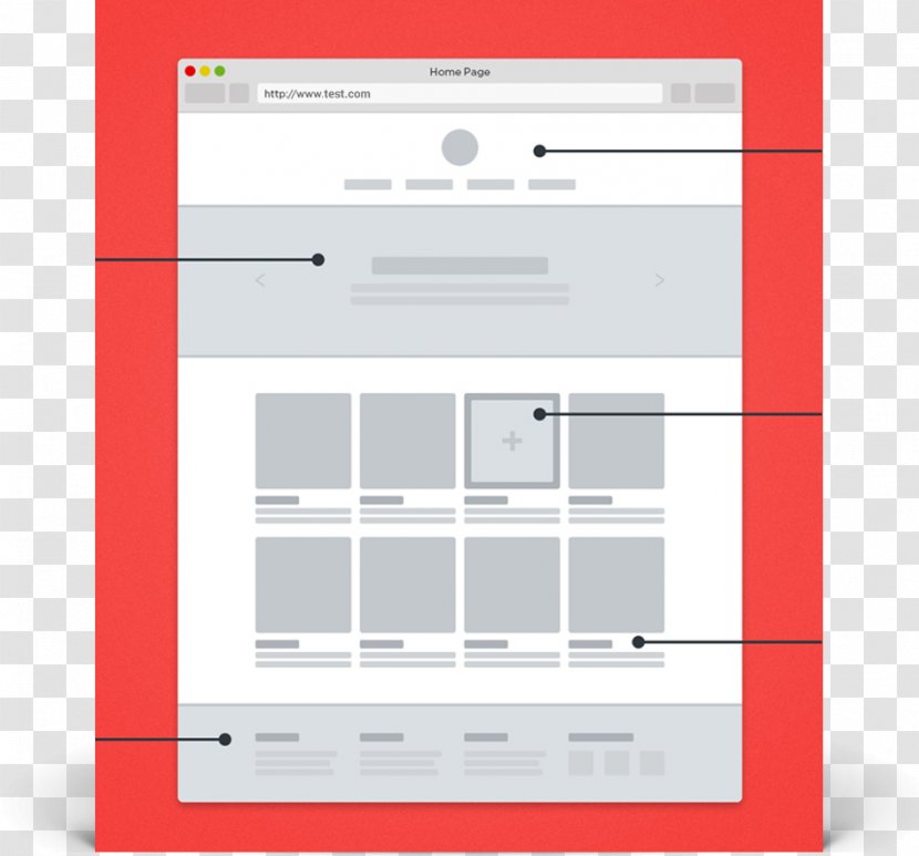 Responsive Web Design Website Wireframe - Mockup Transparent PNG