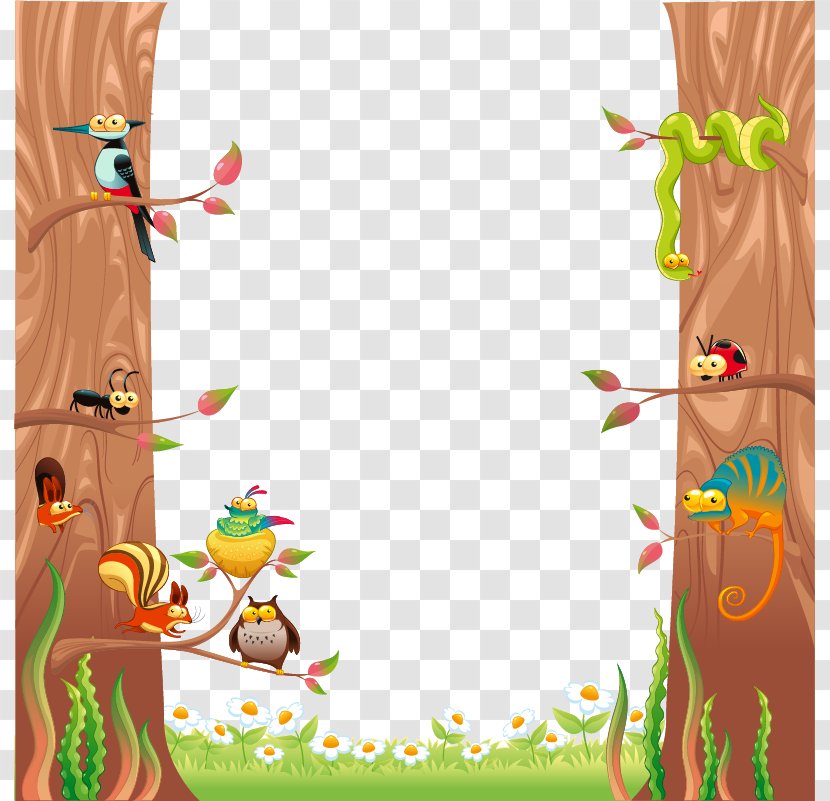 Illustration - Pattern - Flat Small Forest Animals Transparent PNG