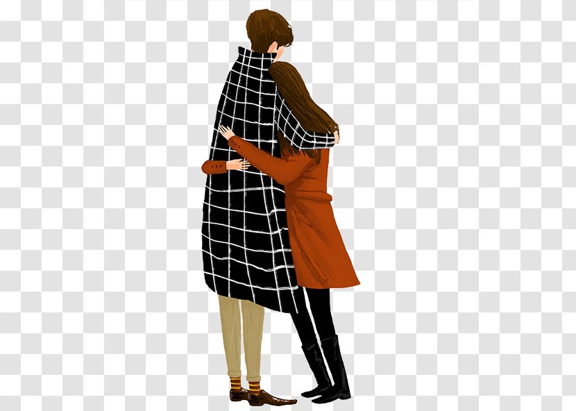 Significant Other Hug Romance Falling In Love Illustration - Storge - Embracing Couple Transparent PNG
