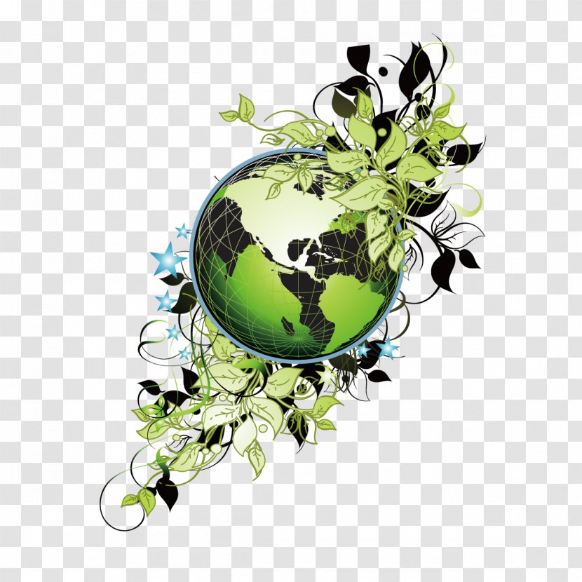 T-shirt - Flora - Vector Earth And Leaf Transparent PNG