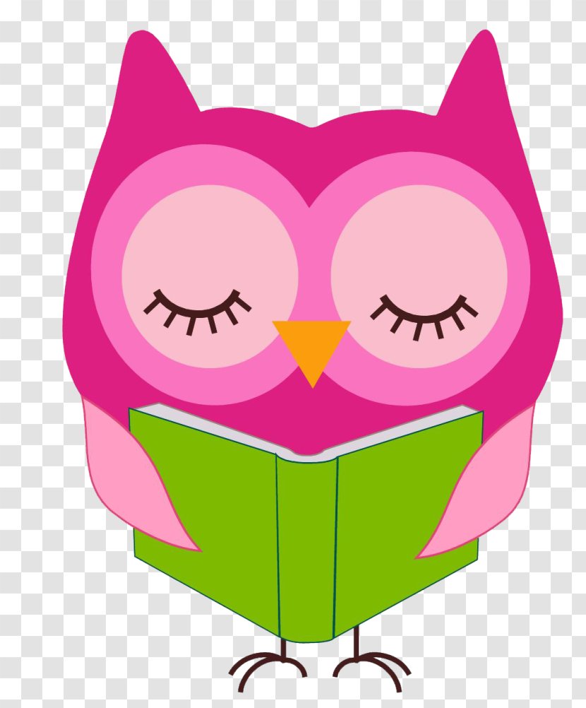 Reading Owl Notepad Clip Art - Frame - Pink Transparent PNG