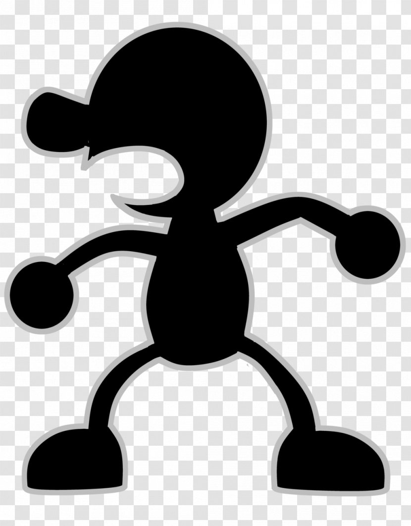 Mr. Game And Watch & Mario Luigi: Superstar Saga Nintendo Clip Art - Black White - Mr Transparent PNG