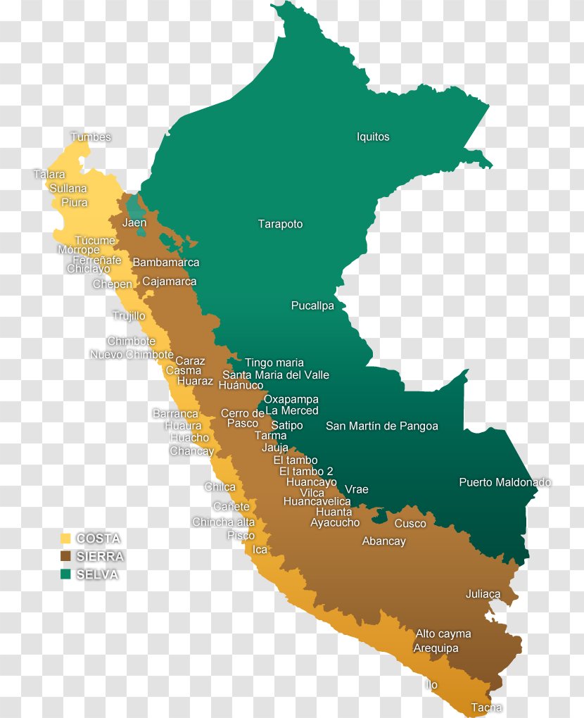 Provinces Of Peru Map Stock Photography - Vector Transparent PNG