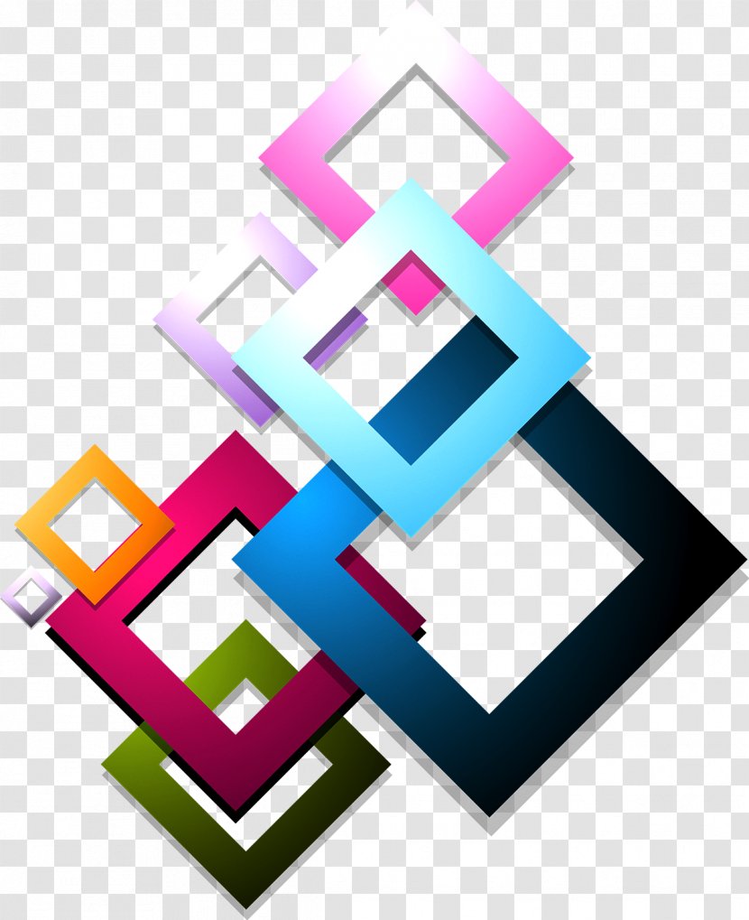 Rhombus Euclidean Vector Color - Threedimensional Space - Colorful Squares Transparent PNG