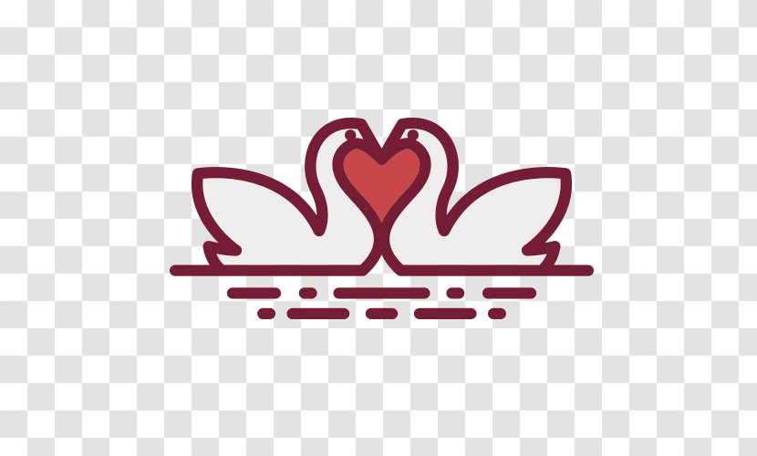 Romance Heart Love Icon - Swan Doodle Vector Transparent PNG
