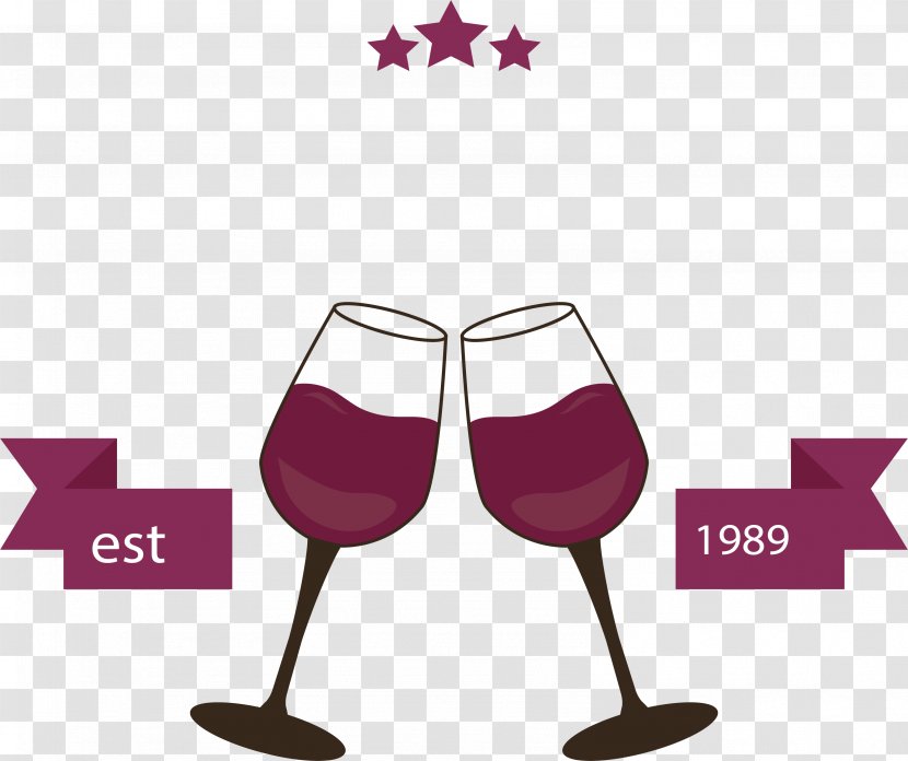 Red Wine Glass - Lossless Compression - Cheers Label Transparent PNG