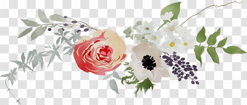 Floral Design Garden Roses Cut Flowers Flower Bouquet - Branching Transparent PNG