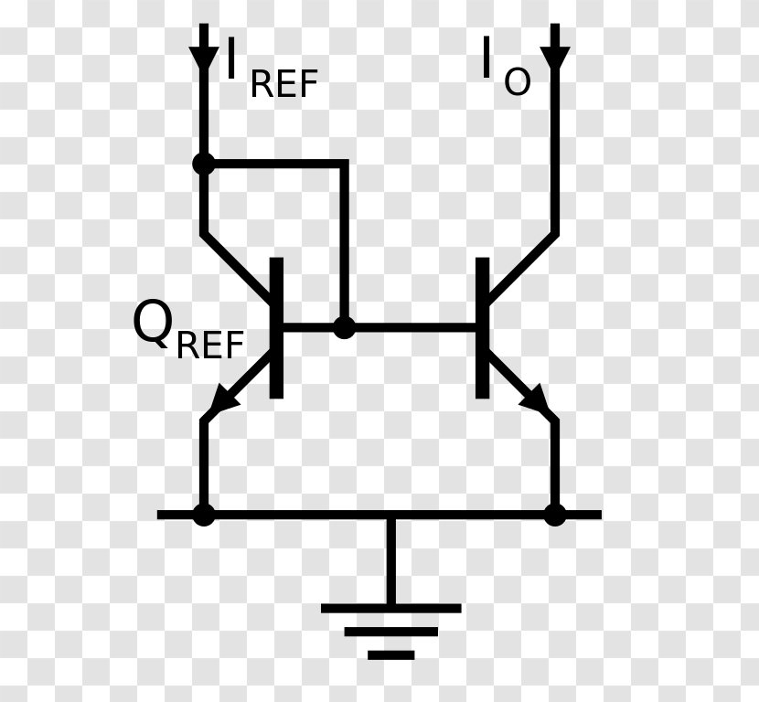 Current Mirror Bipolar Junction Transistor Electric Small-signal Model Electronic Circuit - Area - Drawing Transparent PNG
