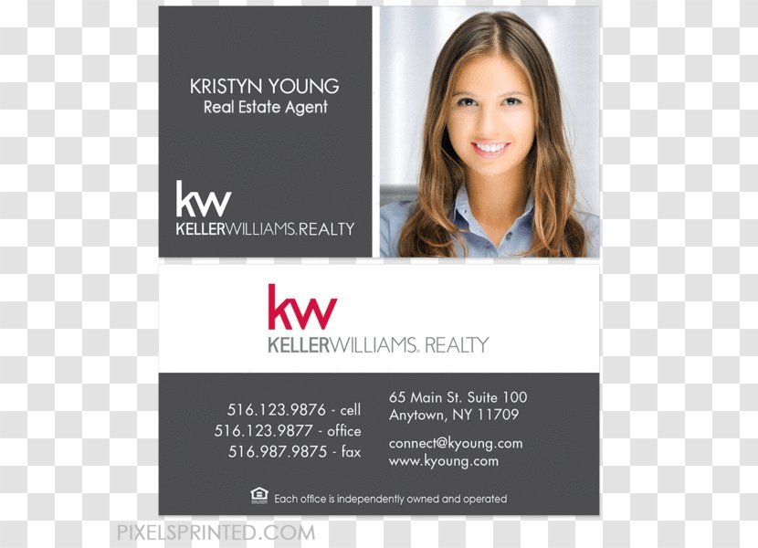 Real Estate Keller Williams Realty Agent Broker Post Cards - Facebook Inc - Business Card Transparent PNG