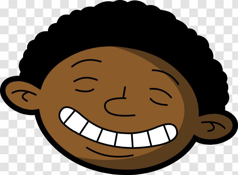 Cartoon Smiley Facial Expression - Black Child Smiling Face Vector Transparent PNG