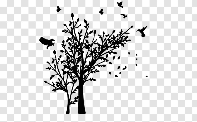 Wall Decal Tattoo Bird - Royaltyfree - Monochrome Transparent PNG