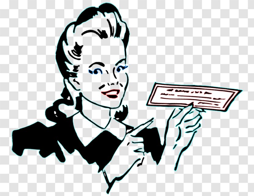 Cheque Clip Art - Woman Holding Book Transparent PNG