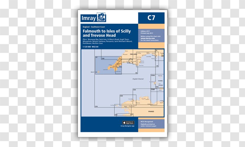 Imray Chart C6: Salcombe To Lizard Point Nautical Admiralty Thames Estuary - United Kingdom - Map Transparent PNG