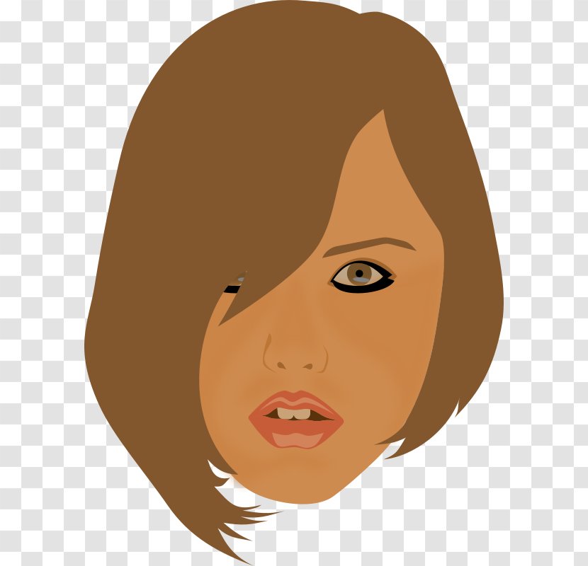 Brown Hair Woman Clip Art - Flower - Fever Cliparts Free Transparent PNG
