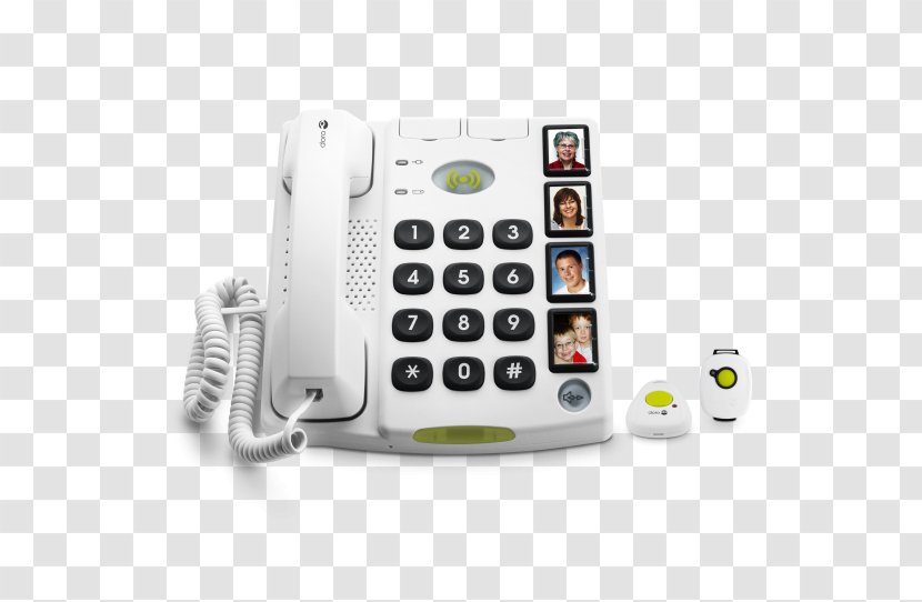 DORO Care SecurePlus Telephone Call Home & Business Phones Doro Candybar Phone White DoroPhoneSecur580s/w - Fixe Transparent PNG