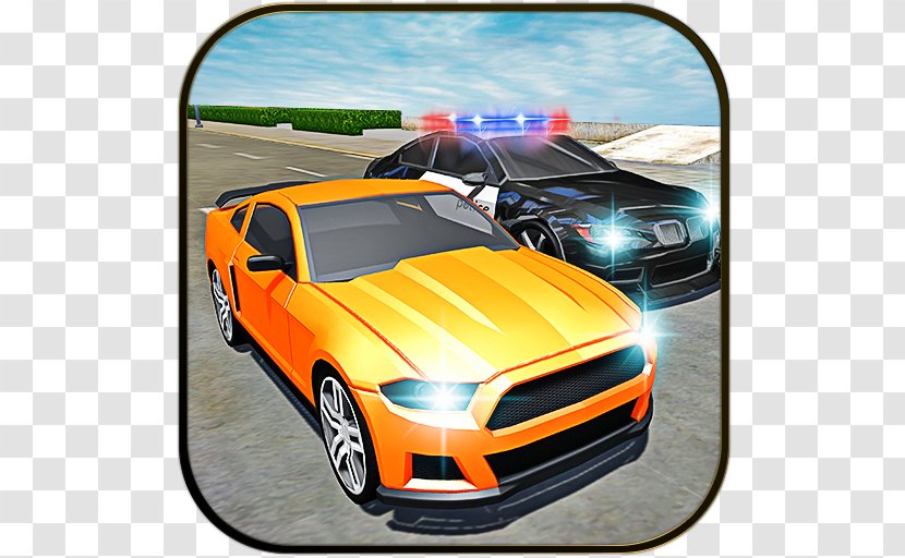 Police Car Sports Chase - Classic Transparent PNG