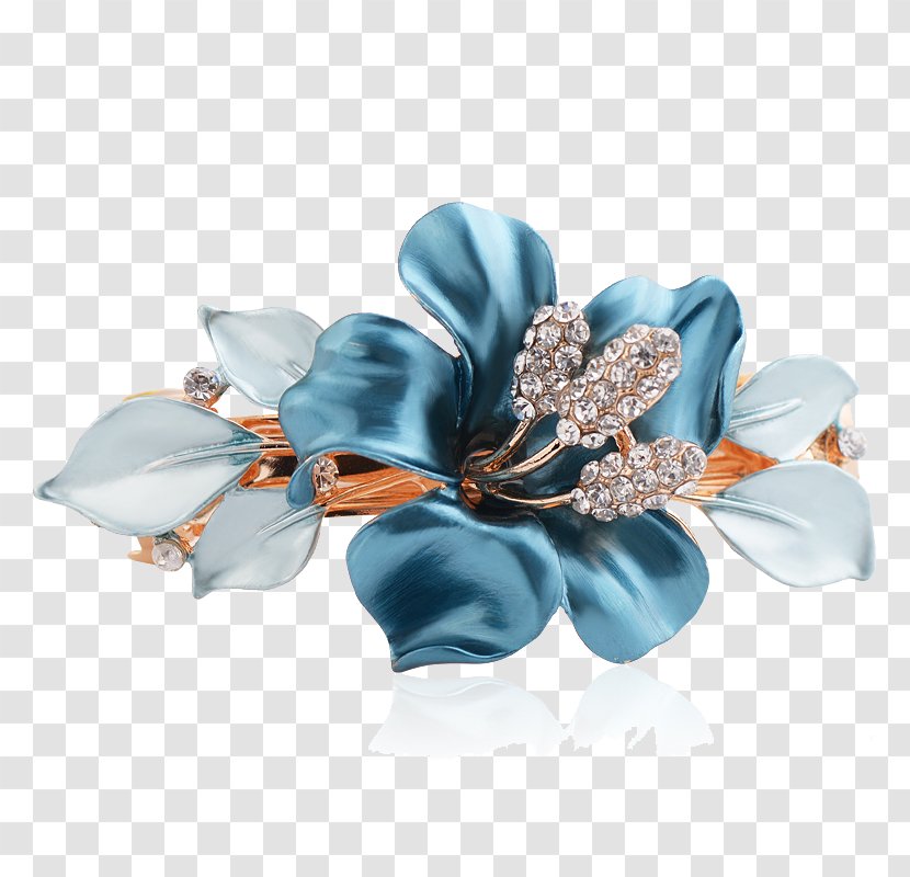Hair Tie Blue Cut Flowers - Rhinestone Accessories Headdress Small Side Chuck Flower Transparent PNG