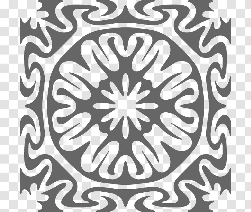 Kaleidoscope Coloring Pages Free Printable Downloa - Black And White - Flower Transparent PNG