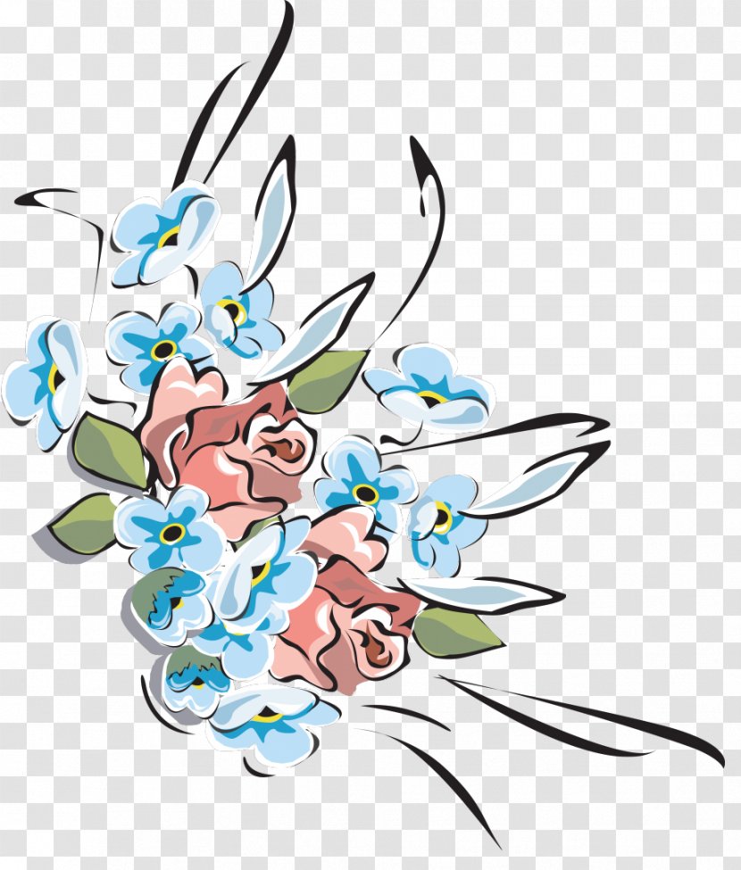 Cut Flowers Gift Clip Art - Flower Paint Transparent PNG