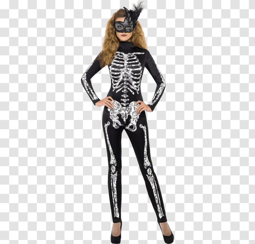 Costume Party Halloween Catsuit Skeleton - Heart - Girls Clothes Pattern Transparent PNG