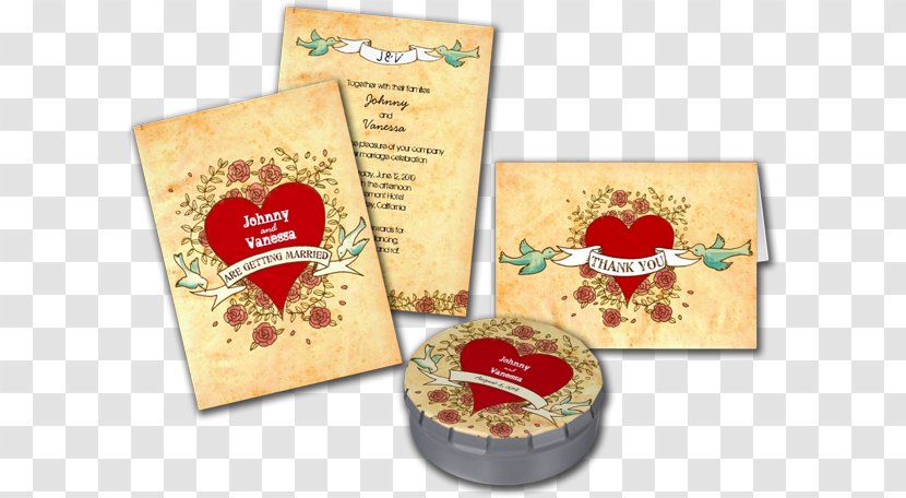 Wedding Invitation Bird Böhmisches Herz Rock And Roll Rose - Box - Personalized Transparent PNG