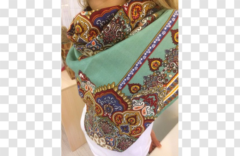 Paisley Scarf Shawl Wool Turquoise - Weight Transparent PNG