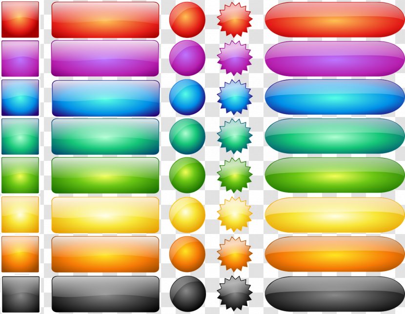 Button Clip Art - Color - Buttons Transparent PNG