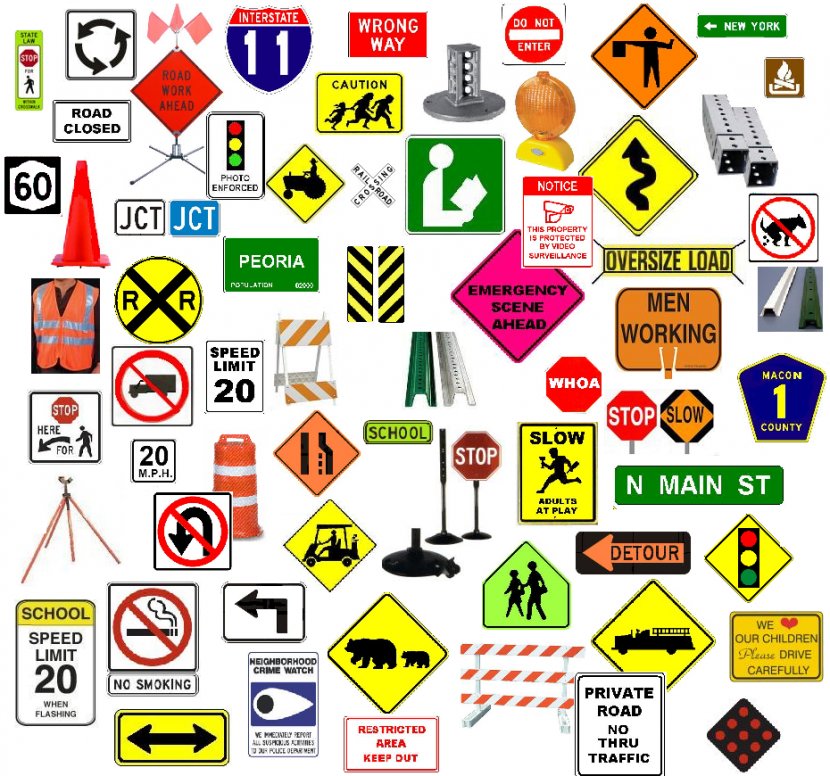 United States Car Traffic Sign Road Driving - Point - Signs Transparent PNG