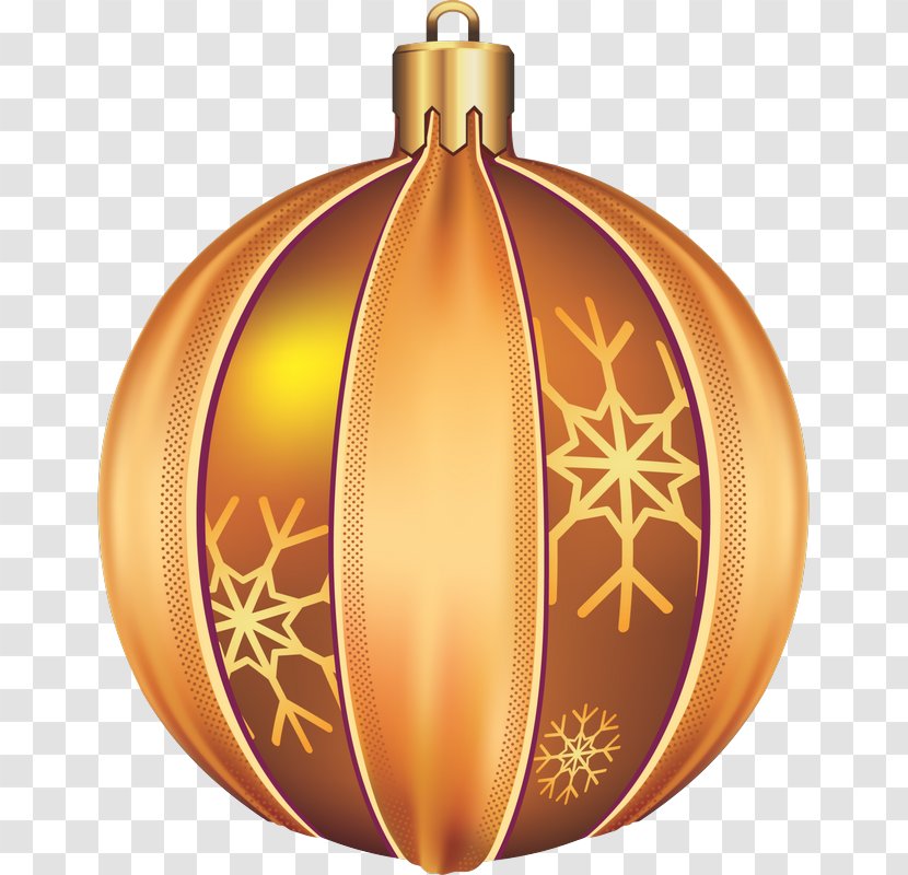Pumpkin New Year Clip Art - Christmas Decoration - Golden Ornament Transparent PNG