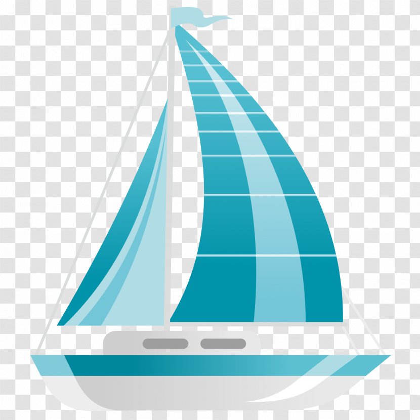 Sailing Ship Watercraft Illustration - Yacht - Blue Abstract Background Transparent PNG