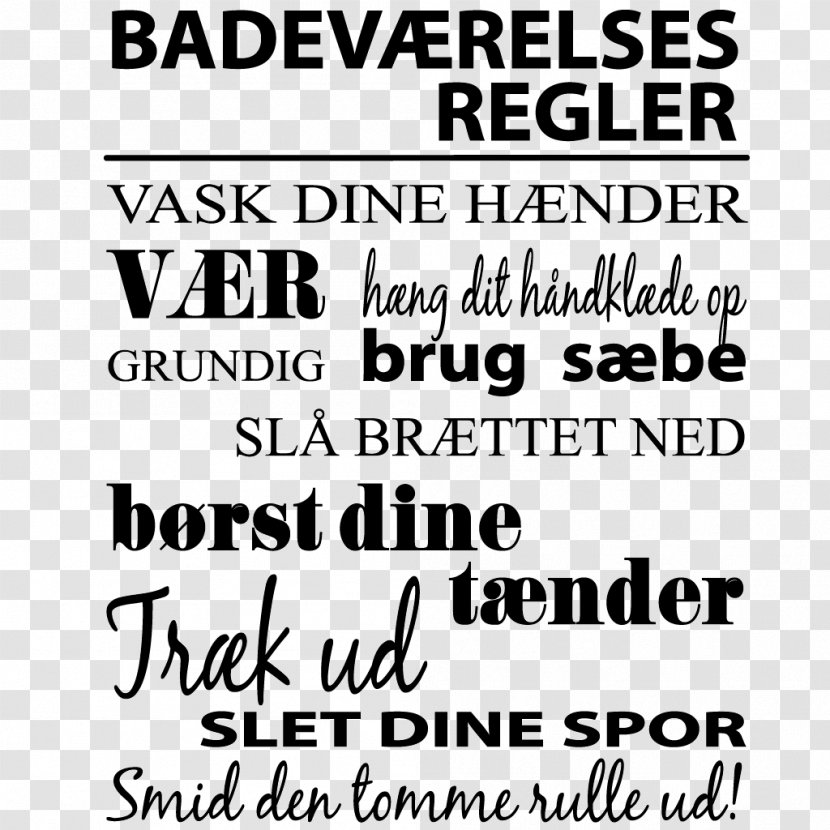 Wall Decal Vild Med Wallstickers Paper White Writing - Black M Transparent PNG