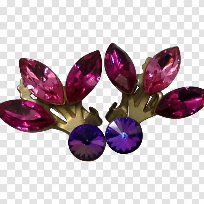 Amethyst Earring Magenta Ruby Glass Transparent PNG