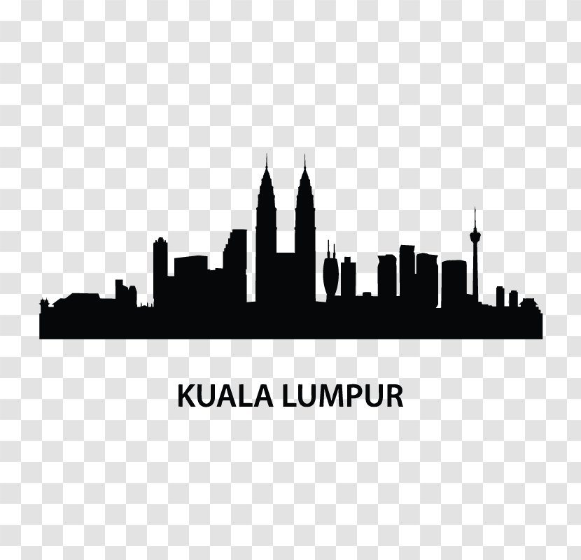Kuala Lumpur Skyline Royalty-free - Monochrome Photography Transparent PNG
