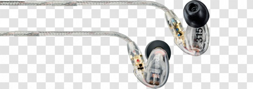 Shure SE315 Headphones Écouteur Ear - Iron - Silicone Transparent PNG