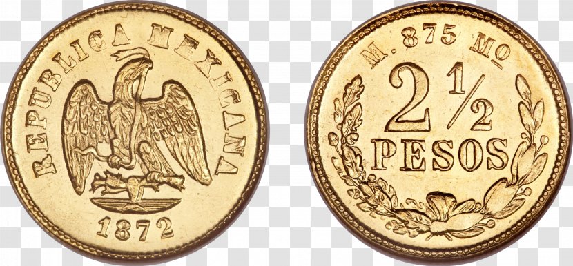 Gold Coin Mexican Mint Peso Currency - Australian Twodollar - Coins Transparent PNG
