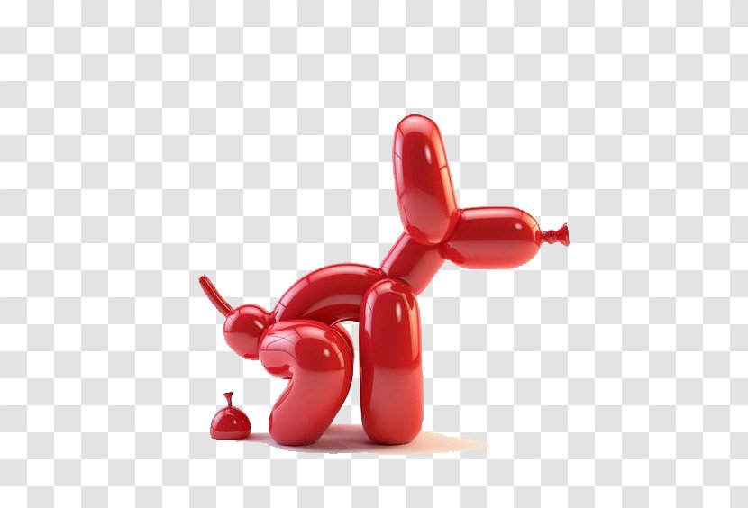 Balloon Dog Sculpture Defecation Artist - Jeff Koons - Red Transparent PNG