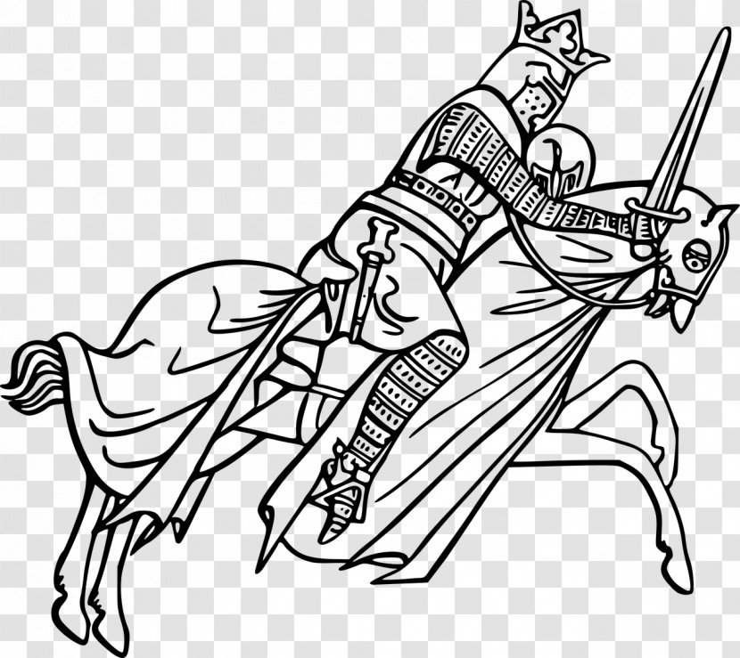 Drawing Middle Ages Clip Art - Monochrome - Knight Transparent PNG