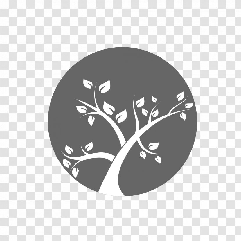 Tree Logo Branch - Black - Circle Transparent PNG