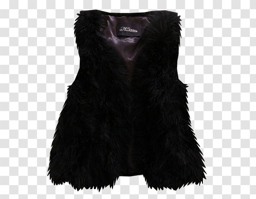 Fur Gilets Black M - Outerwear - Woman 2019 Transparent PNG
